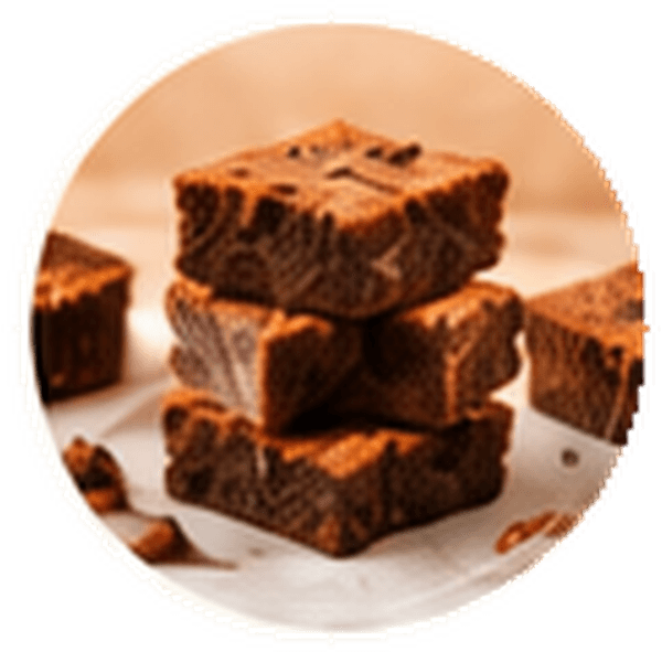Stack of fudgy chocolate brownies