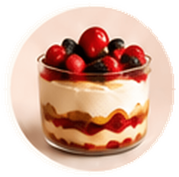 Layered berry dessert jar